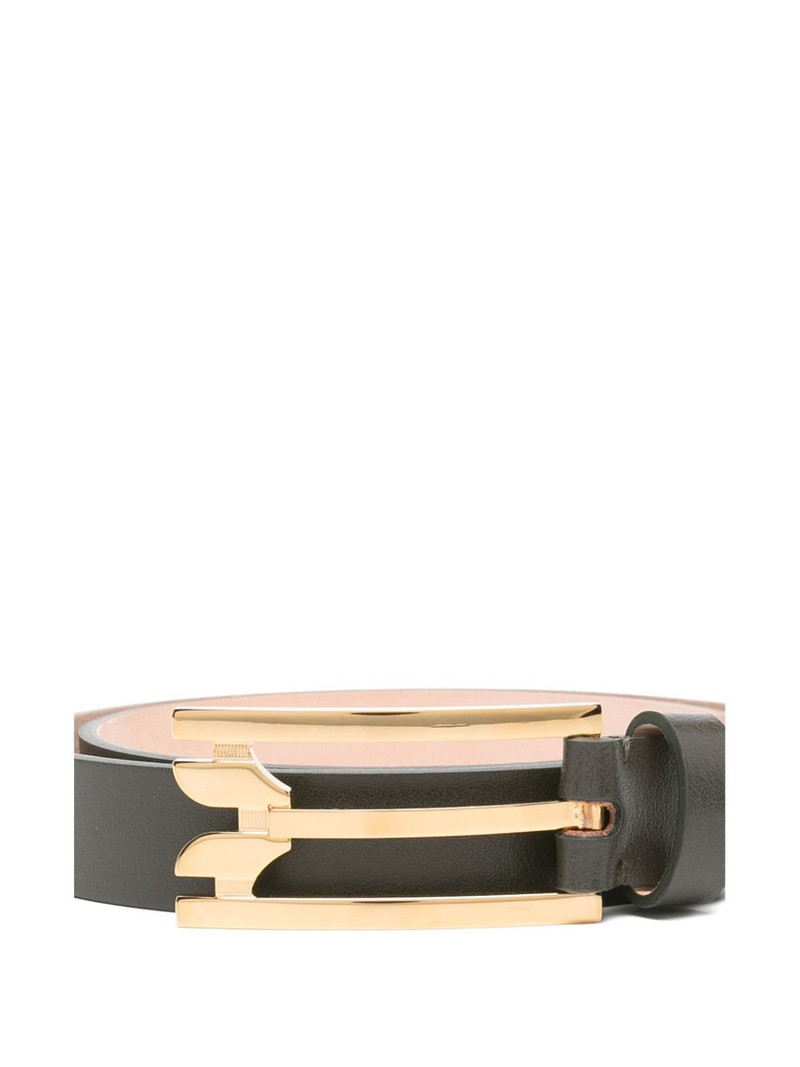 logo-buckle leather belt 3