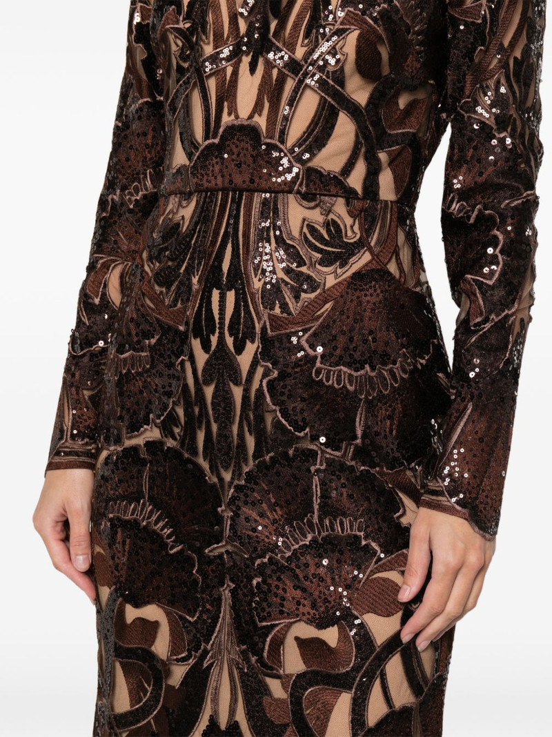 sequin-embellished long-sleeve maxi dress 5