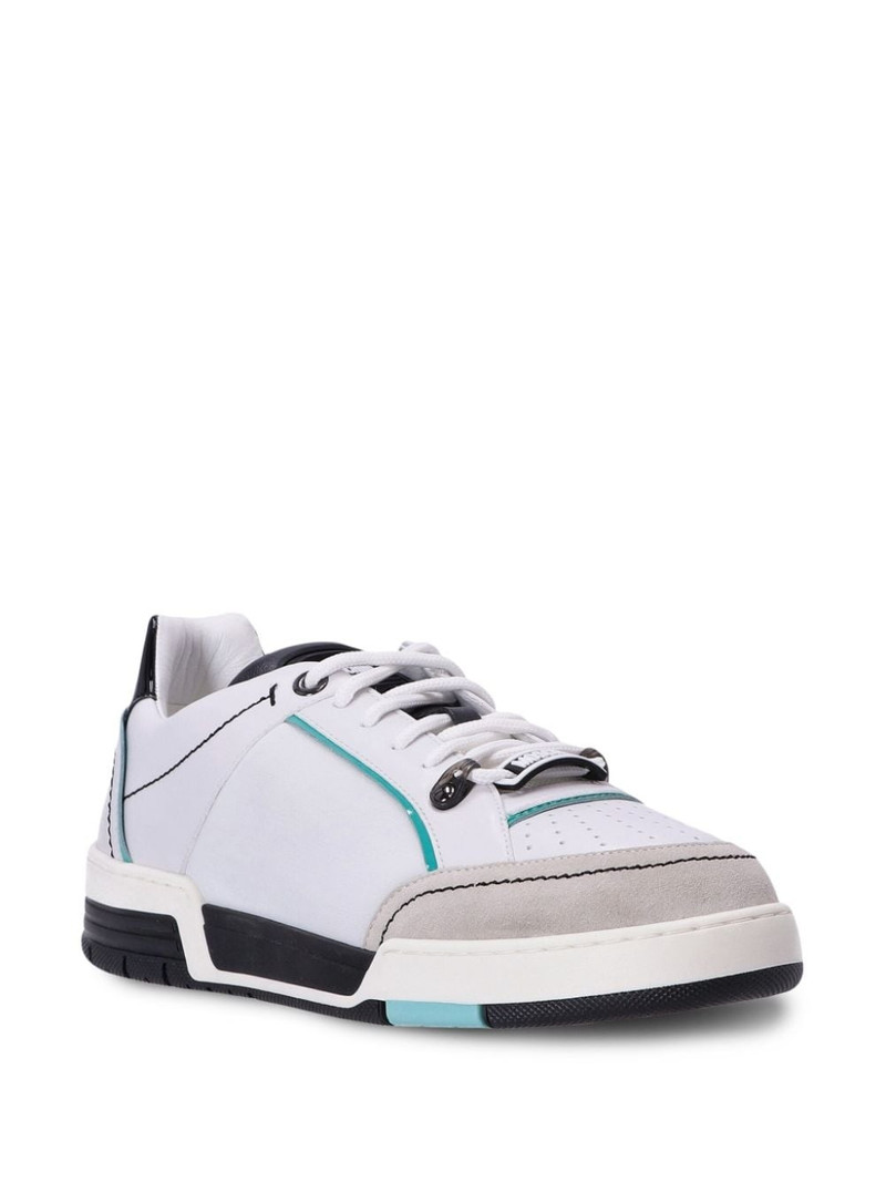 Moschino M. logo-appliquÃ© leather sneakers outlook