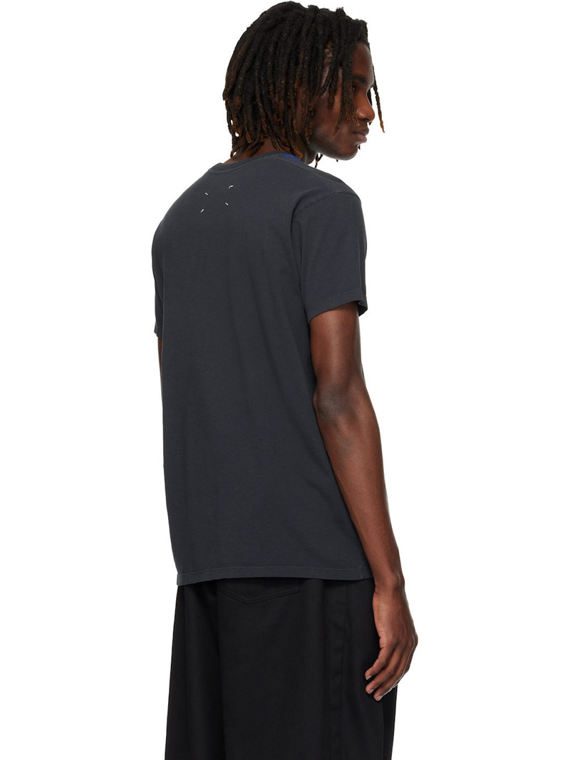 Maison Margiela Gray Cotton Check Panel T-shirt outlook