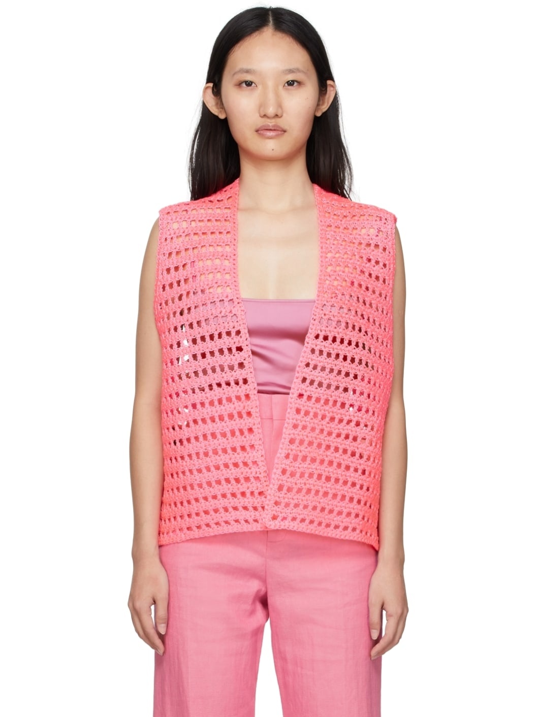 Pink Crochet Vest - 1