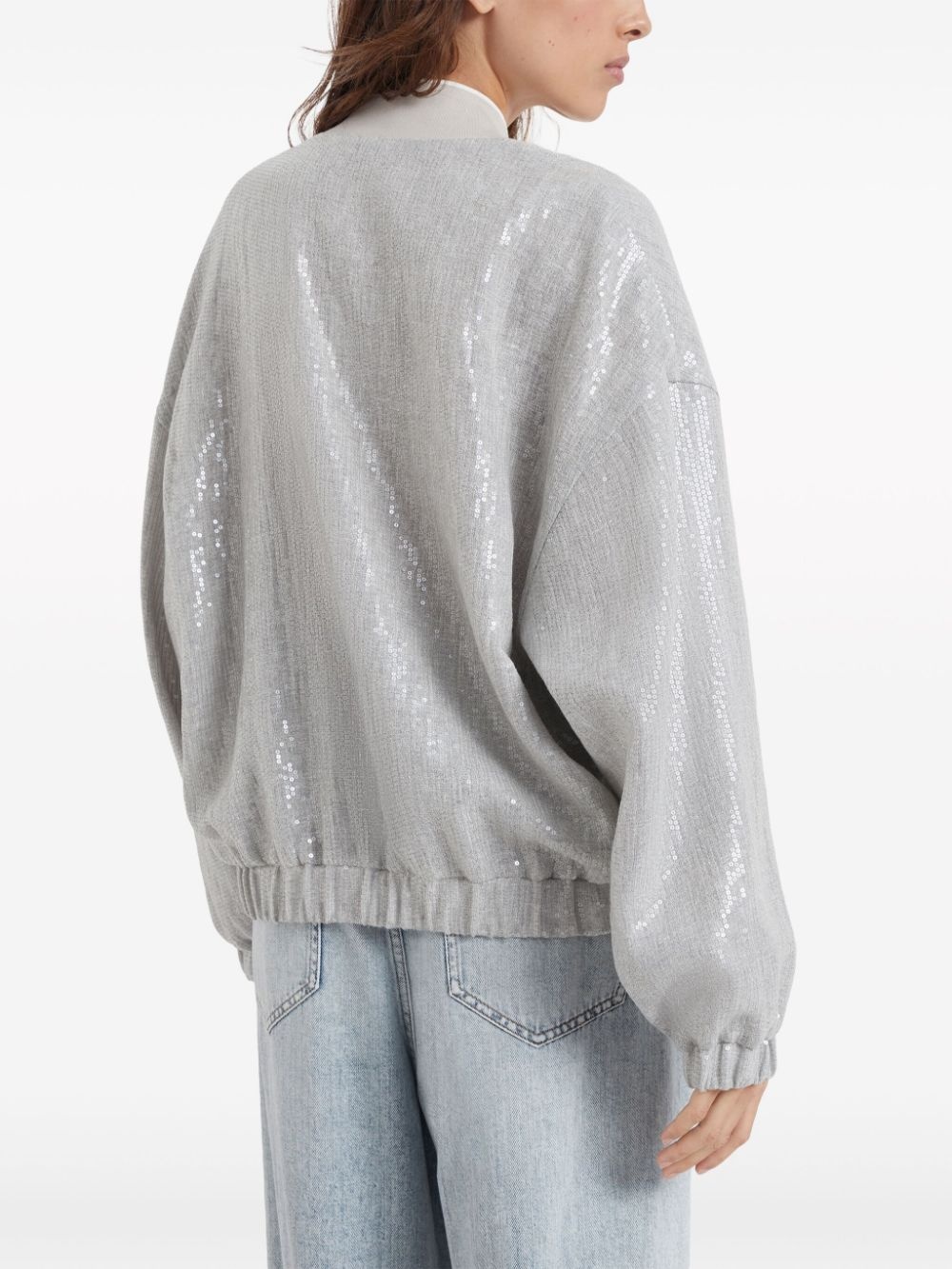 sequin-embellished bomber jacket - 4