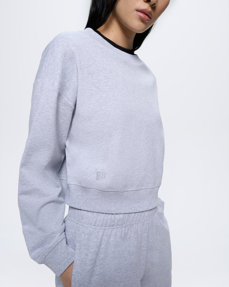 Womens Cropped Sweatshirt - Grey Marl 4