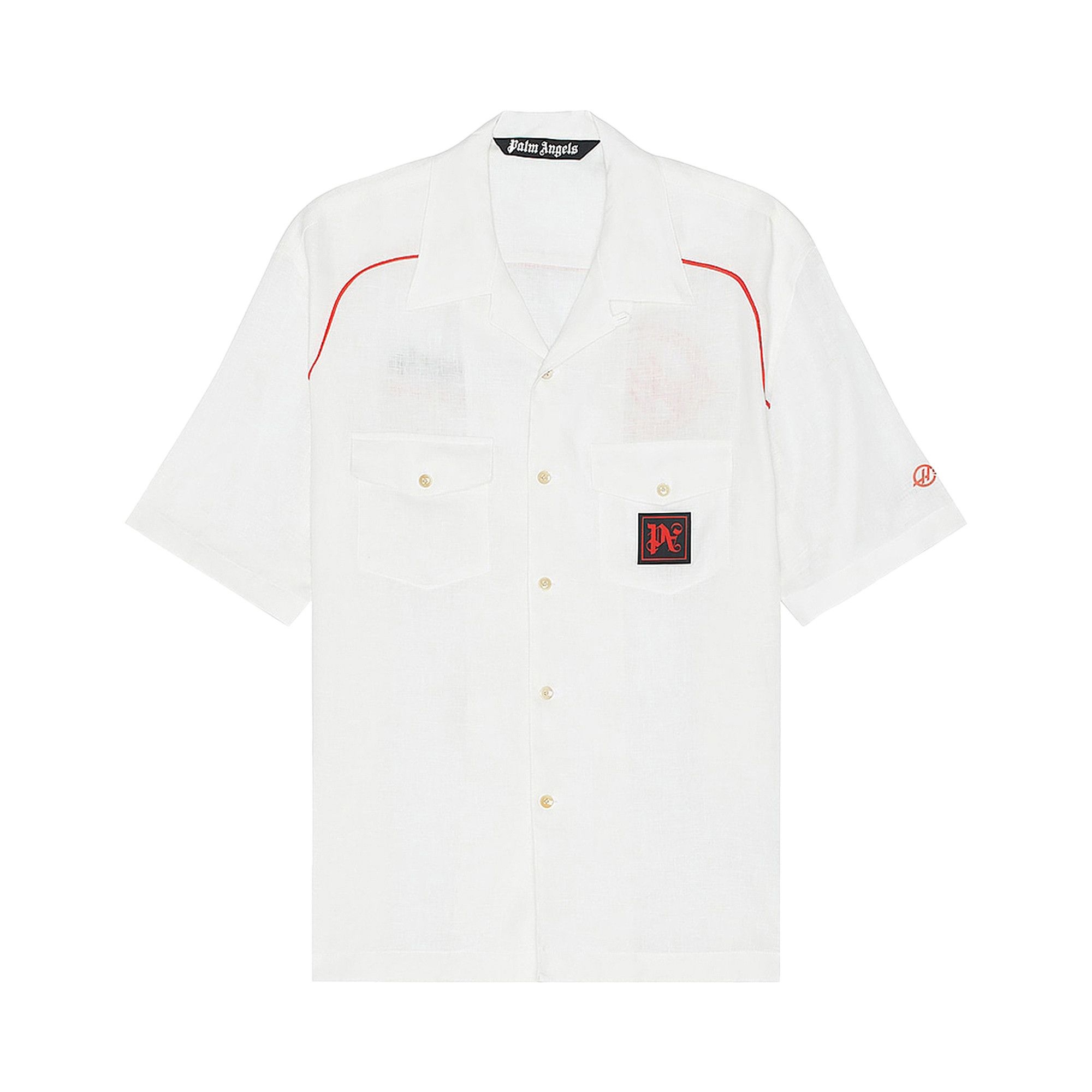Palm Angels Bowling Shirt 'Off White/Red' - 1
