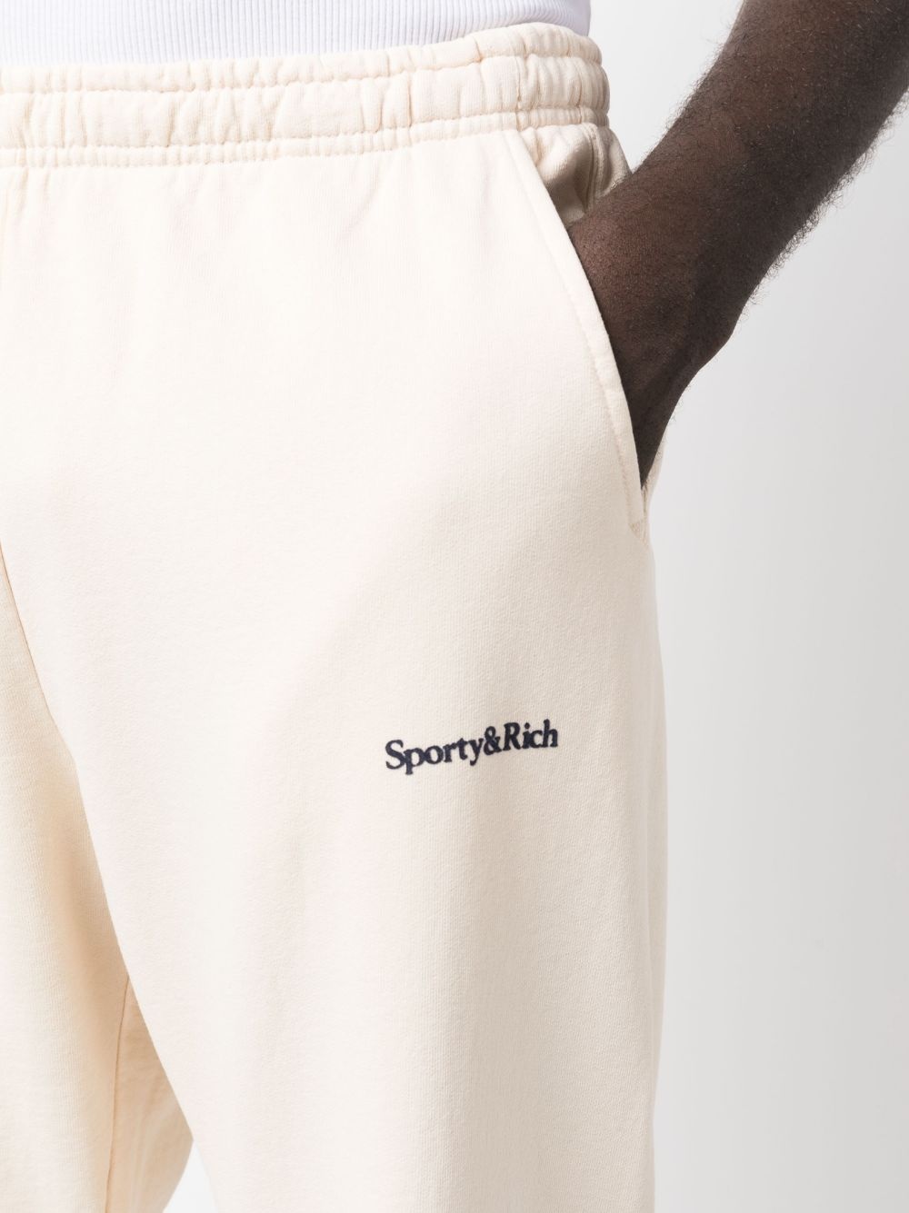 logo-print cotton track pants - 6