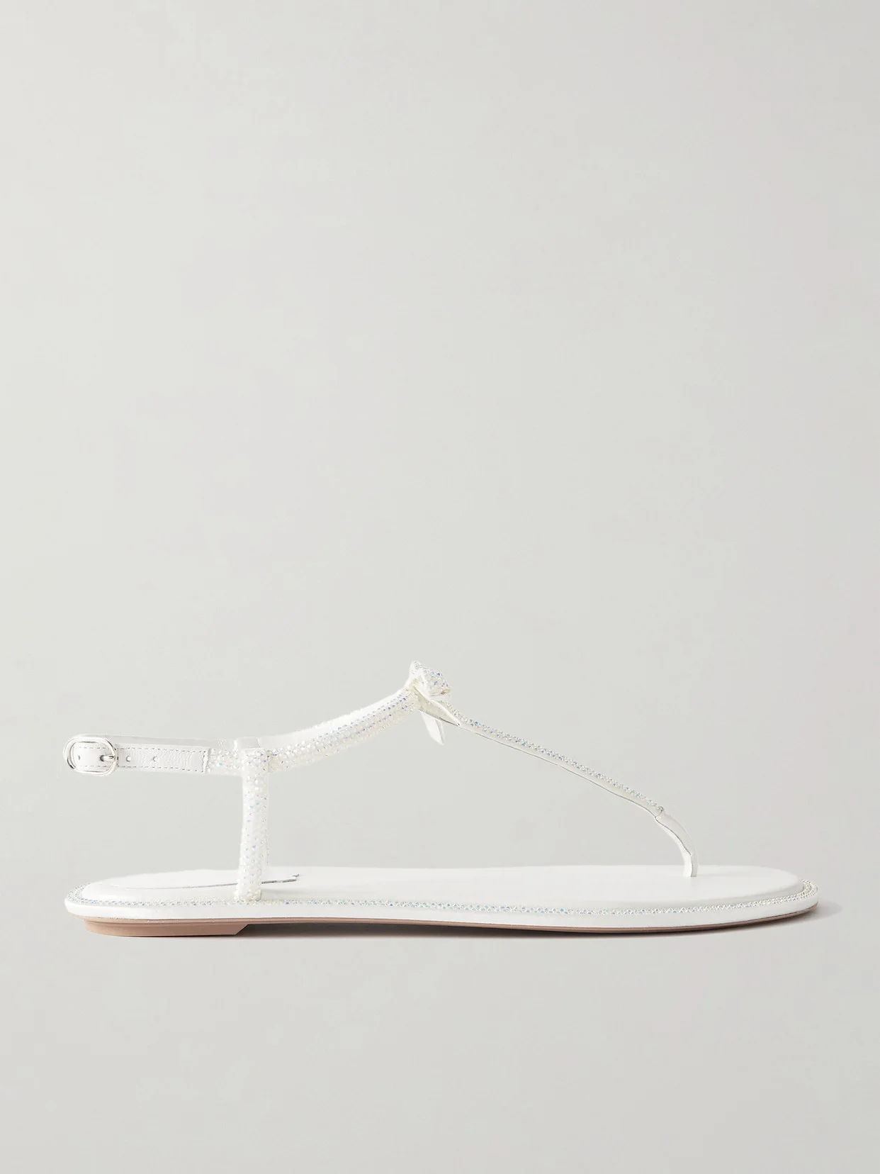 Caterina Bow And Crystal-embellished Leather Sandals - 1