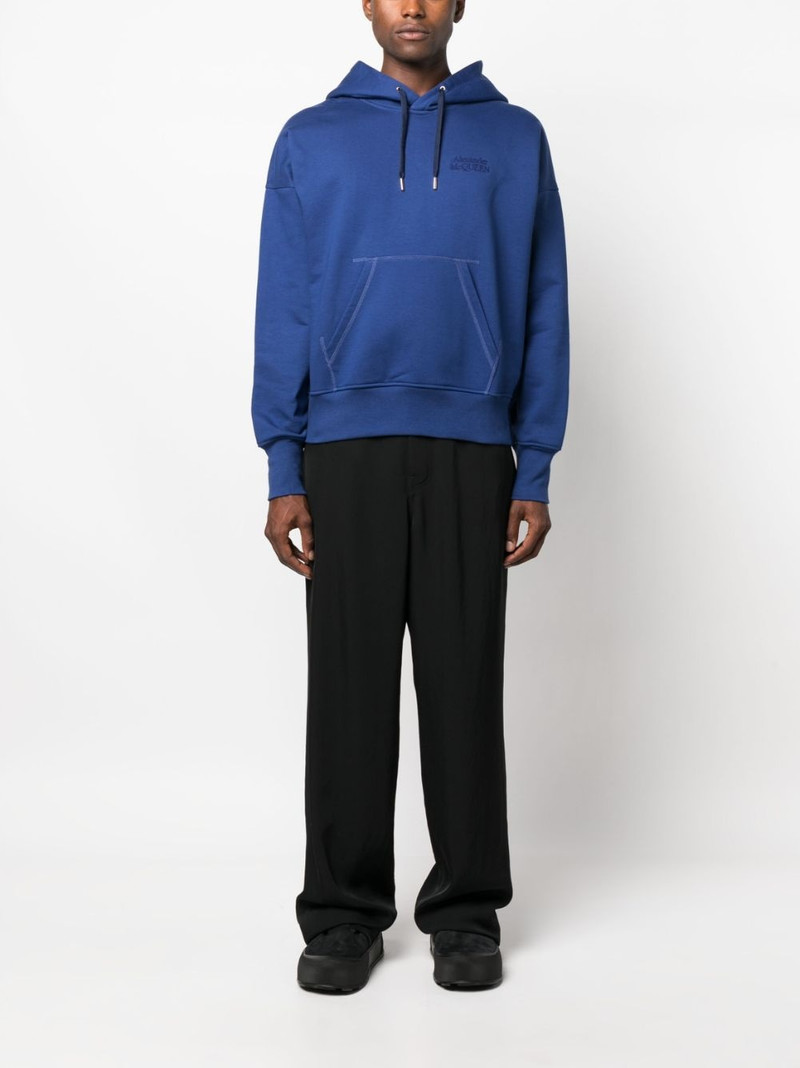 Alexander McQueen logo-embroidered stretch-cotton hoodie outlook