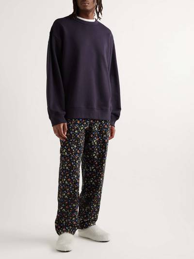 sacai Tapered Shell-Trimmed Floral-Print Cotton-Corduroy Trousers outlook