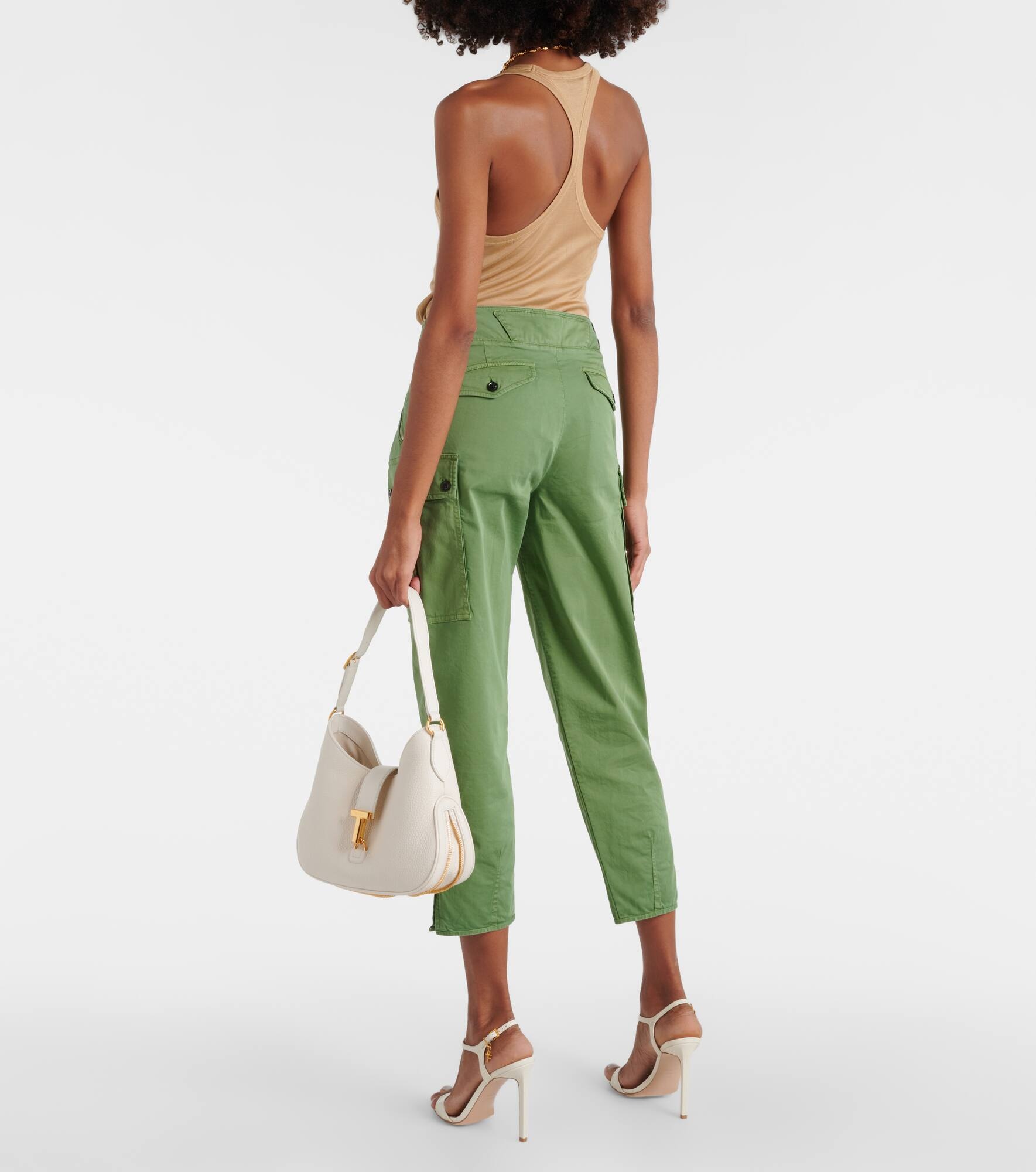 Low-rise cotton twill cargo pants - 3