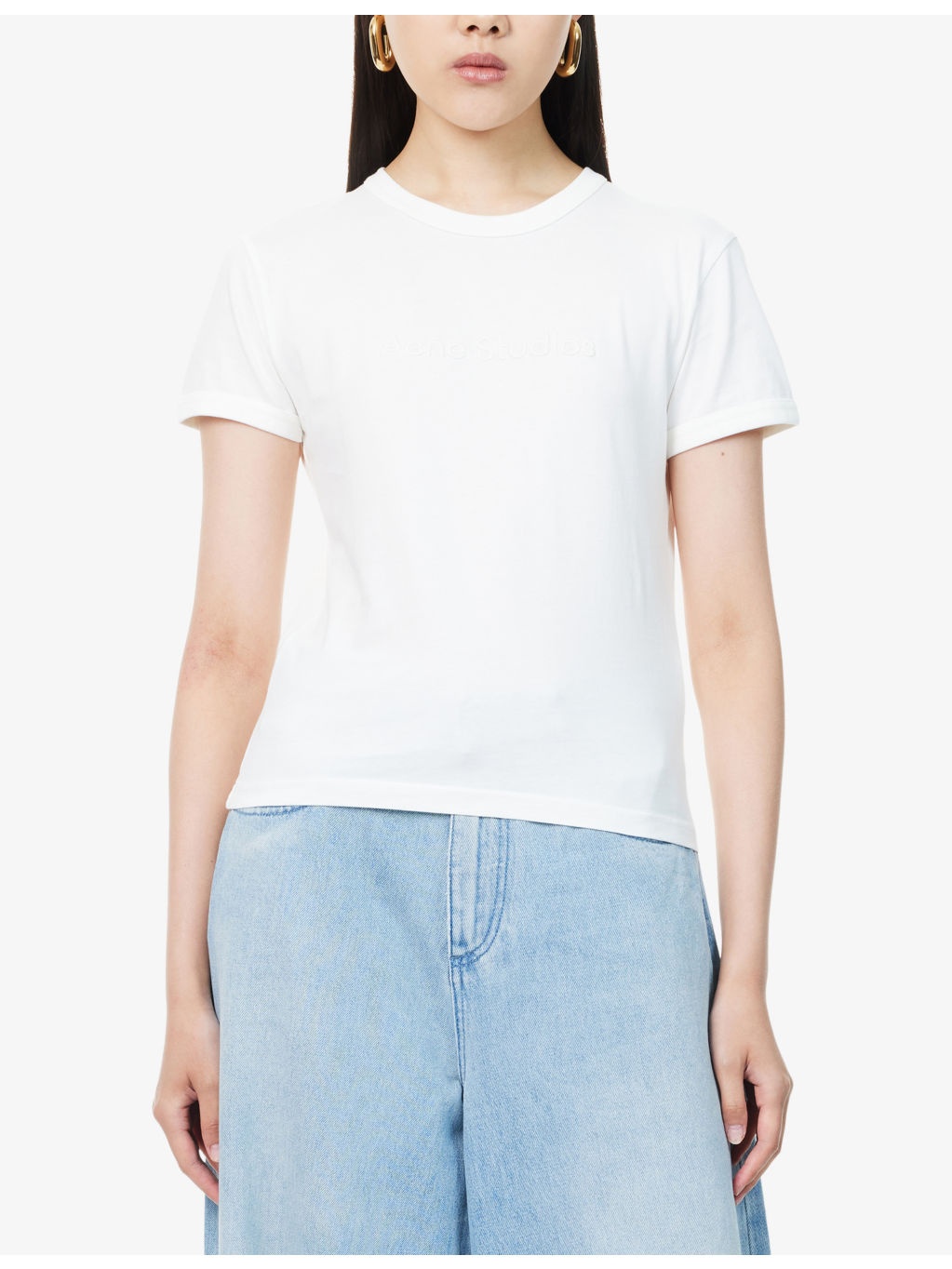Brand-Embroidery Round-Neck Cotton-Jersey T-Shirt - 3