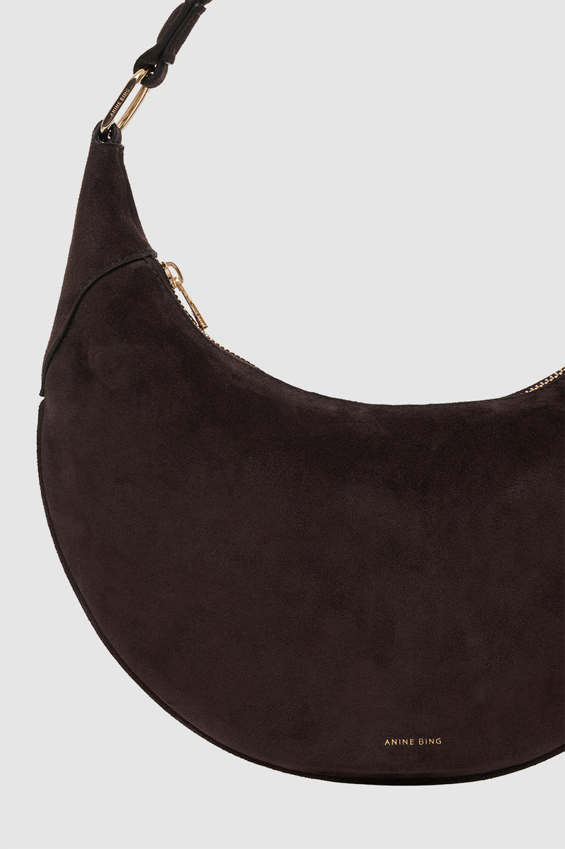 Kate Hobo Bag - Dark Brown Suede 5