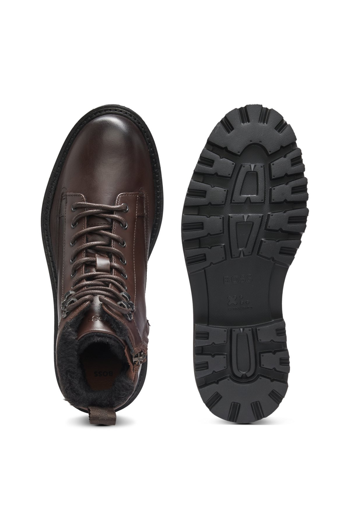 LEATHER HALF BOOTS WITH FAUX-FUR LINING - 3