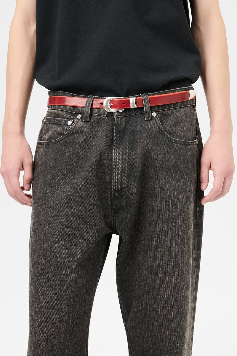 2 cm Belt Lipstick Red Leather 3