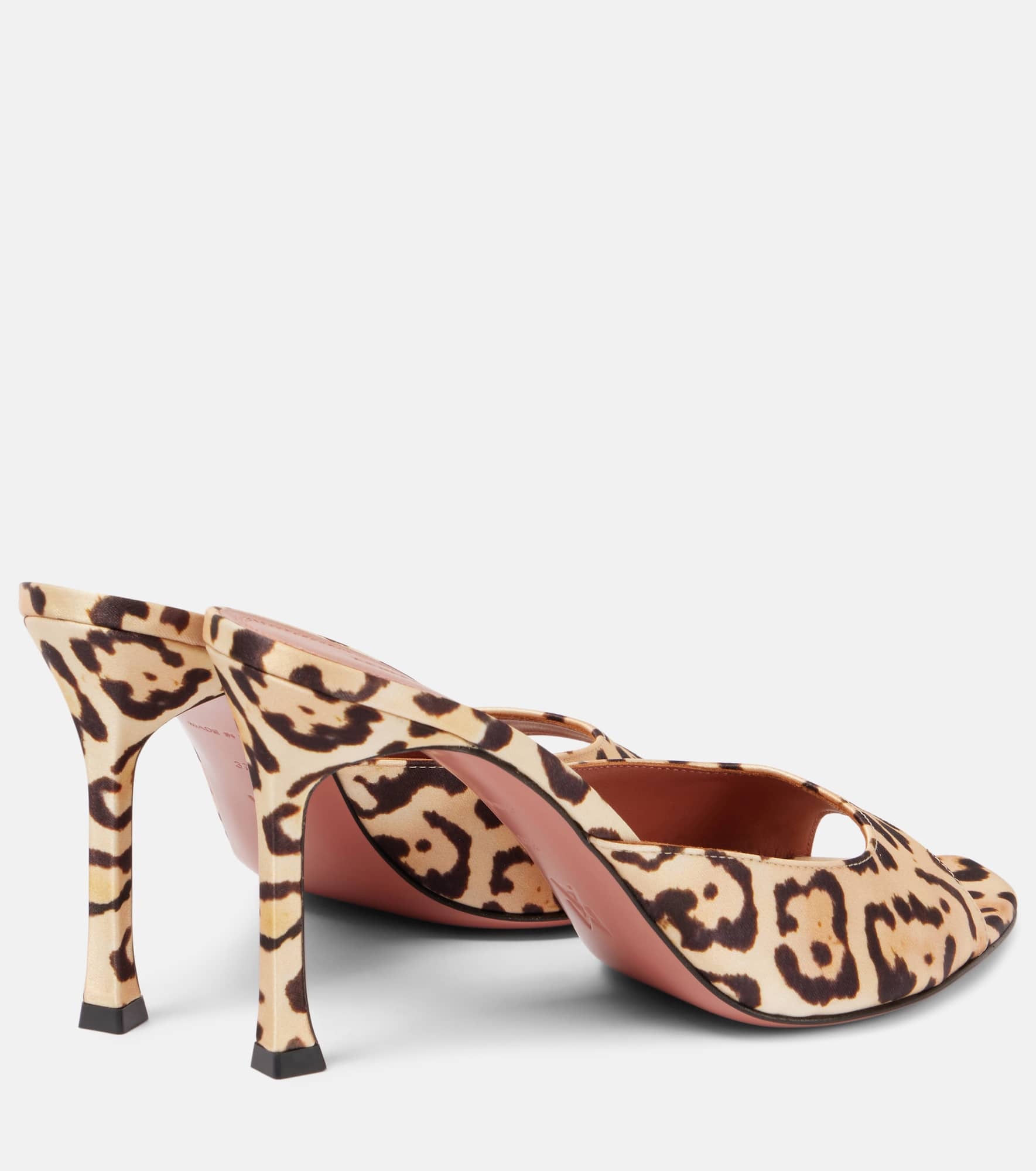 Alexa 95 leopard-print satin mules - 2
