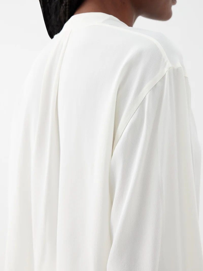 Pleated silk blouse - 4