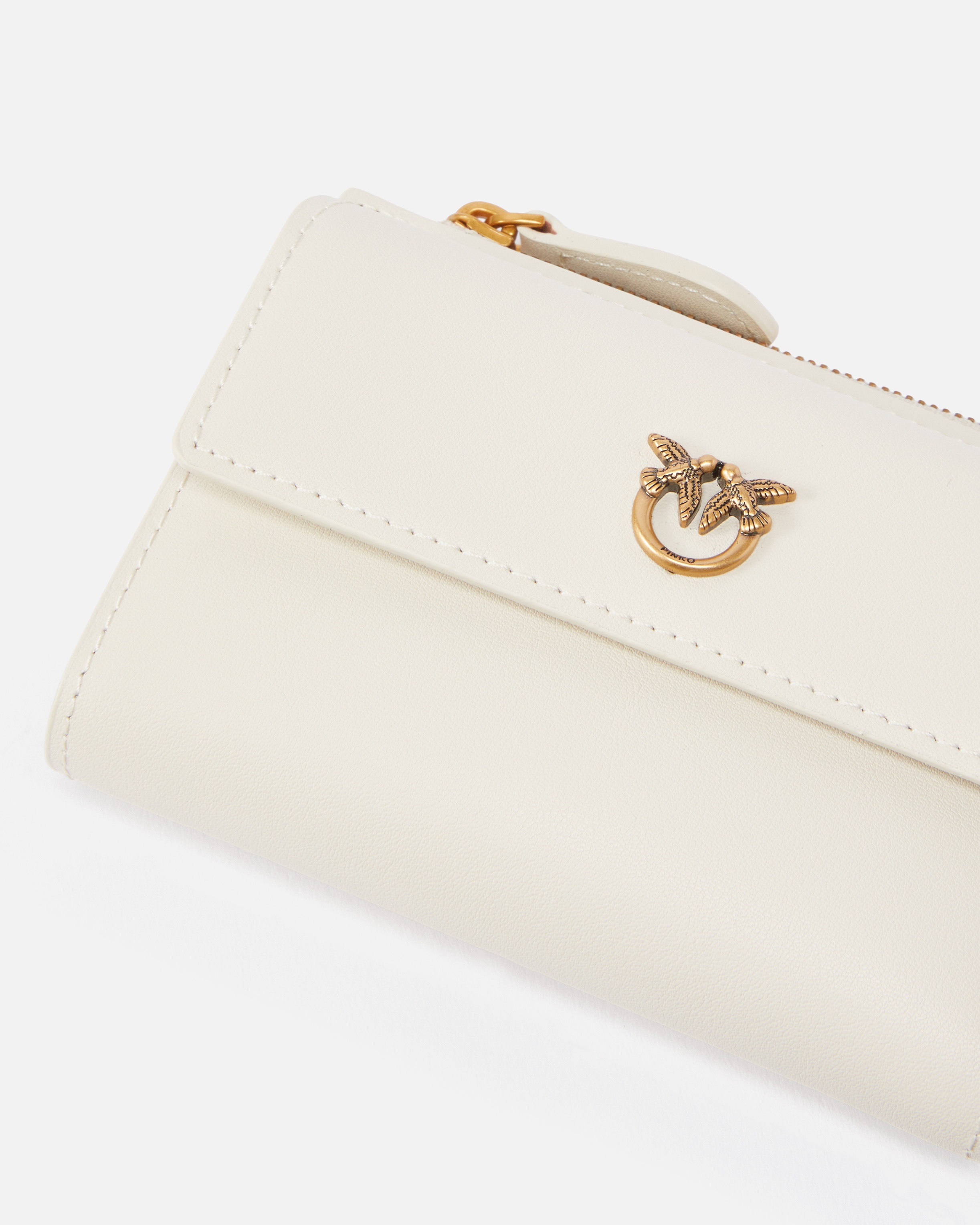 COMPACT SMALL WALLET IN SMOOTH LEATHER WITH LOGO - 4