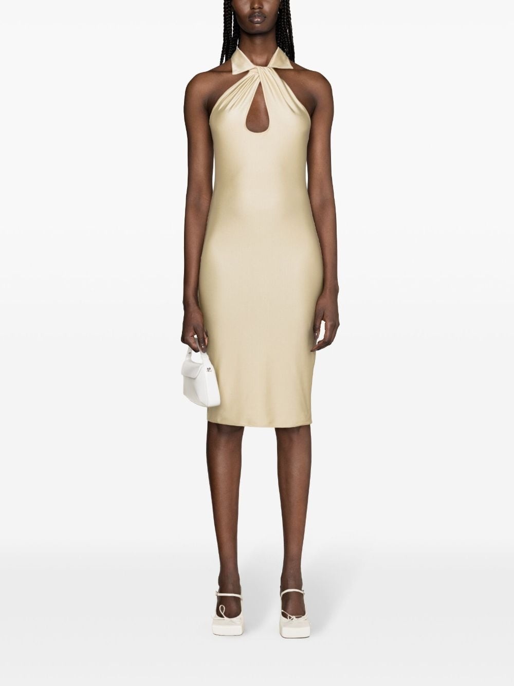 cut-out halterneck midi dress - 2