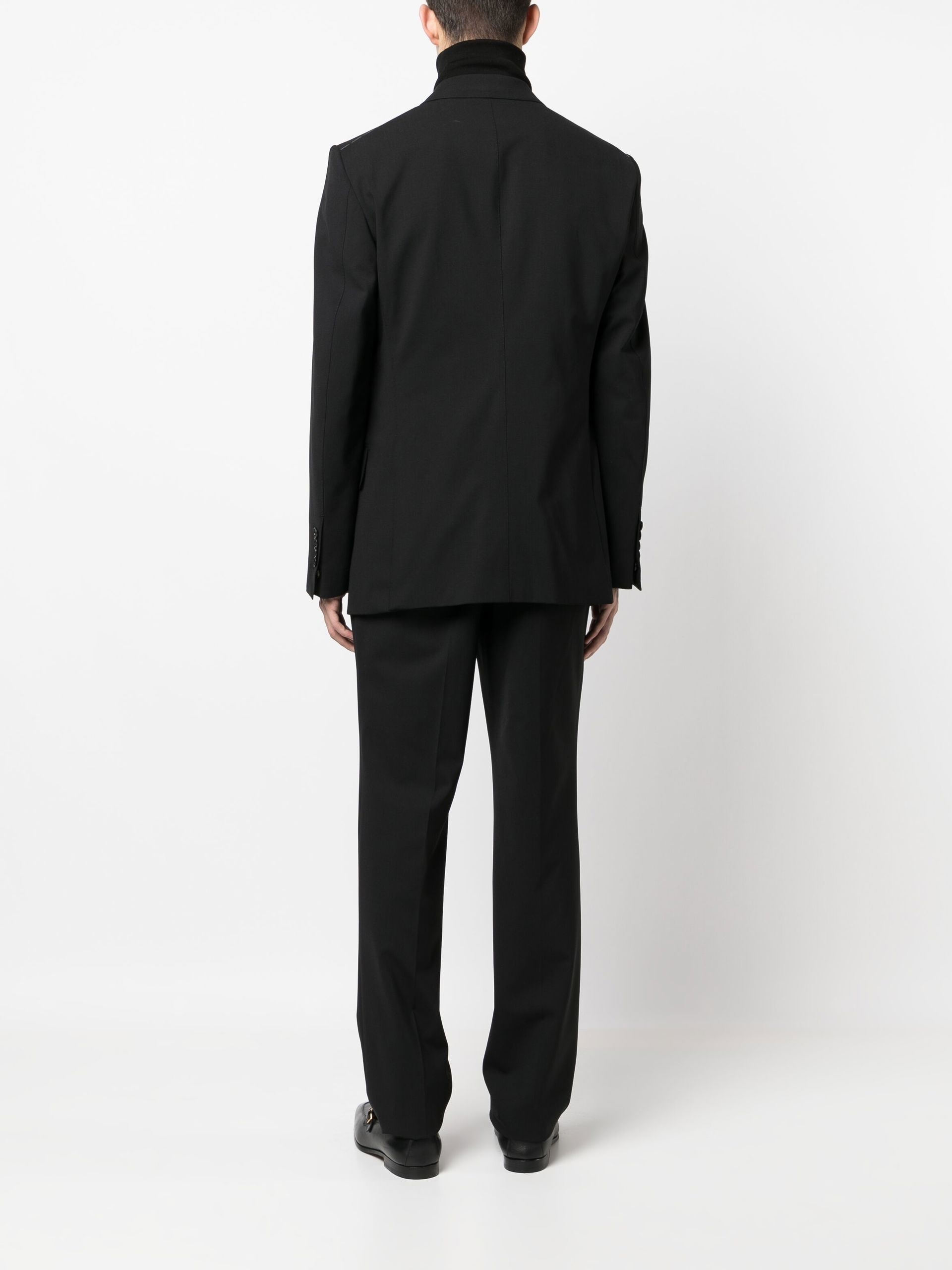 black Shelton single-breasted wool suit - 4