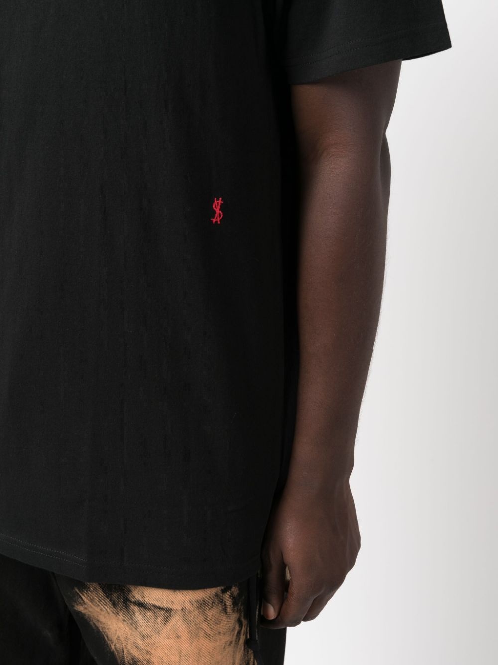 logo-embroidered cotton T-shirt - 5