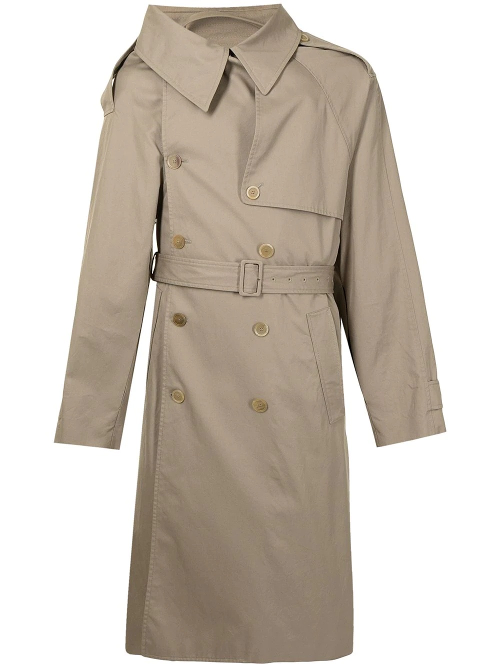 asymmetric-lapels trench coat - 1