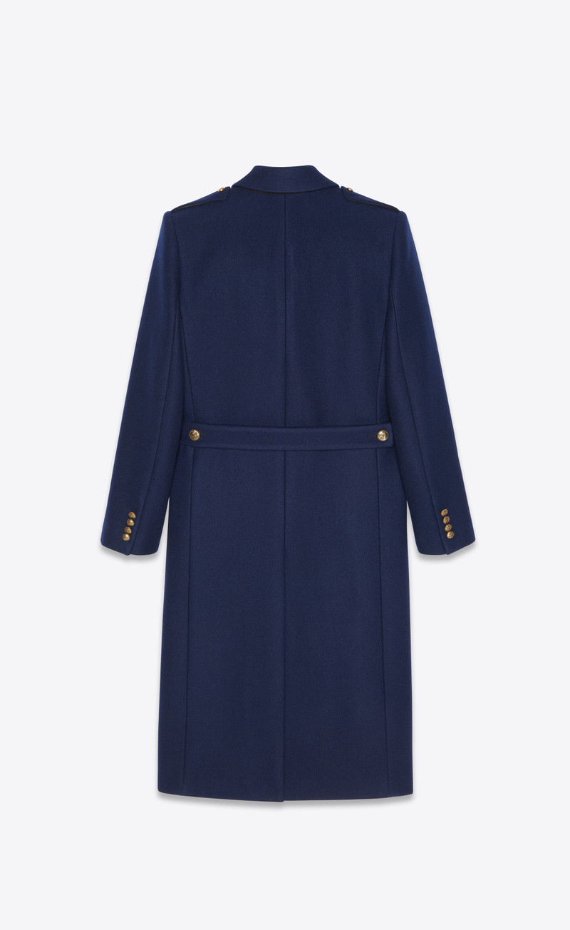 SAINT LAURENT double-breasted long coat in cashmere outlook