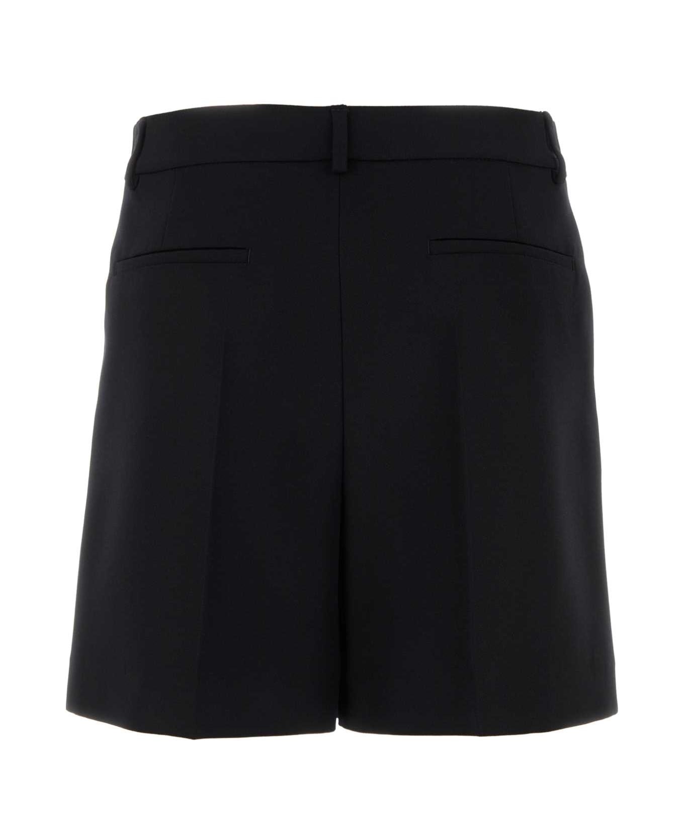 Black Wool Bermuda Shorts - 2