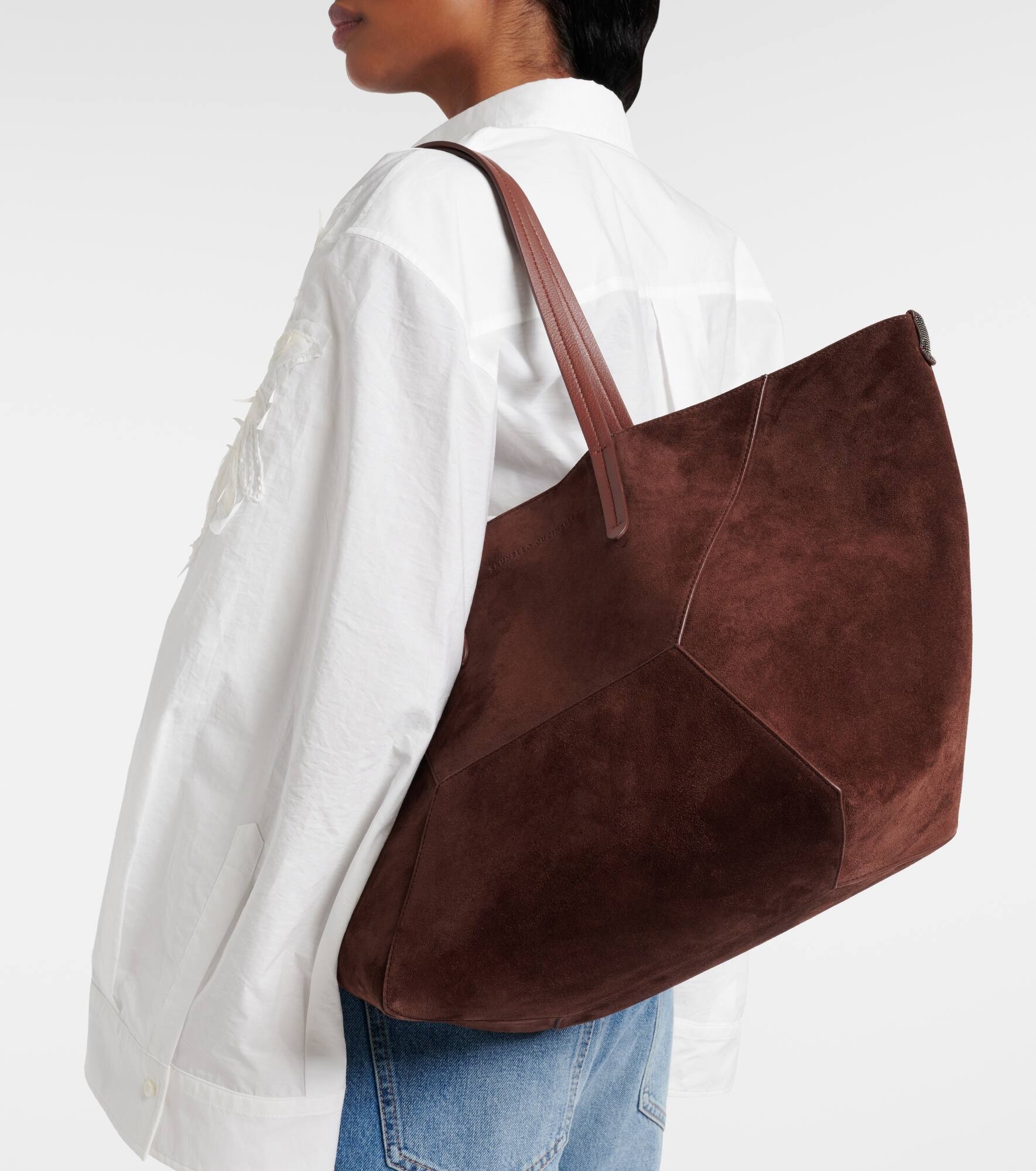 BC Duo Large suede tote bag - 7