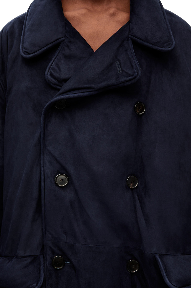 Padded coat in suede 5