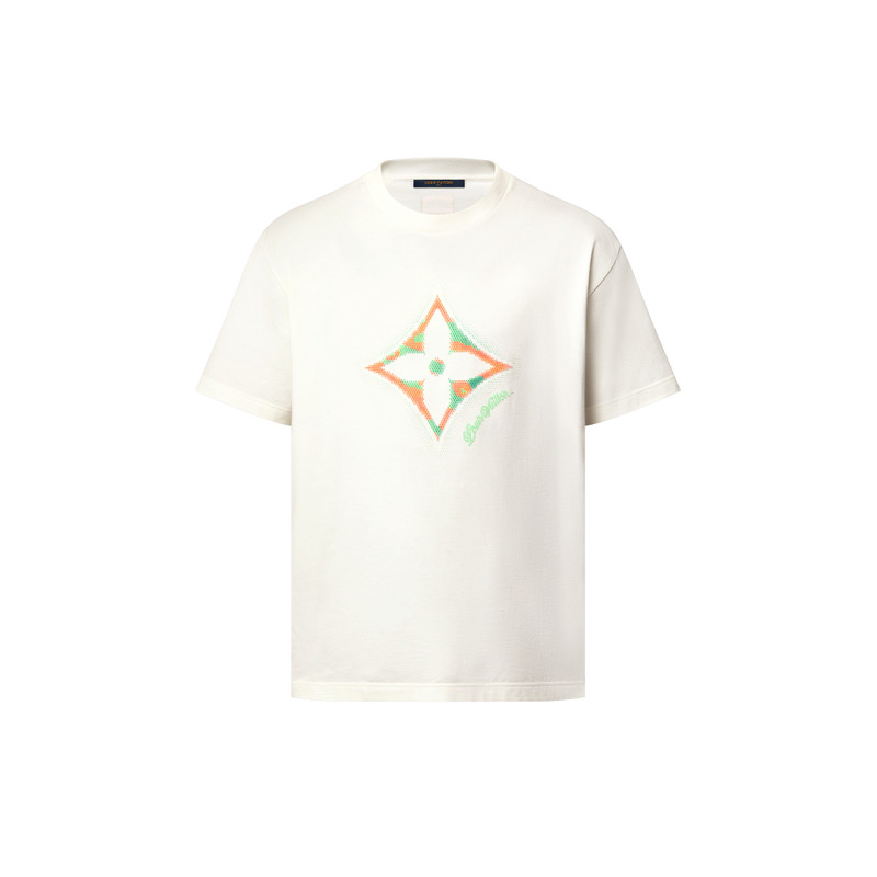 Monogram 꽃 3D 기온변화도 인쇄 티셔츠 - 1