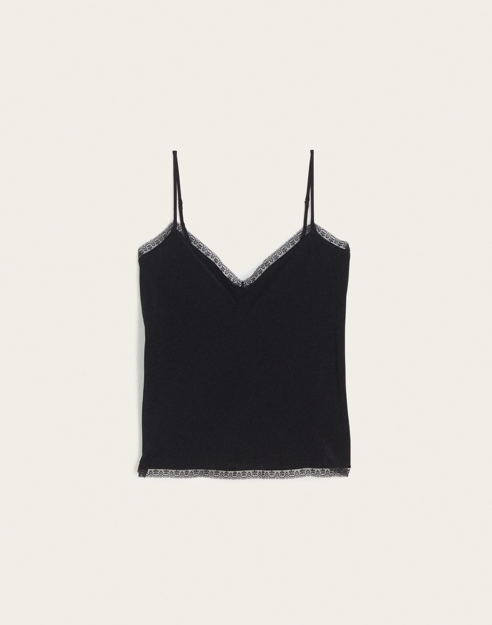 Lace-Trim V-Neck Cami Top - 1