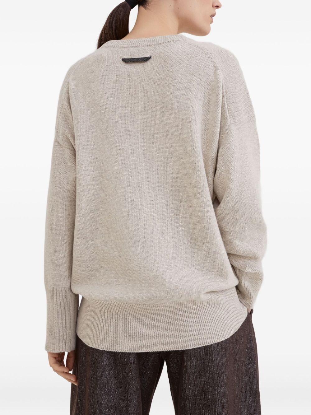Monili-chain cashmere sweater - 4