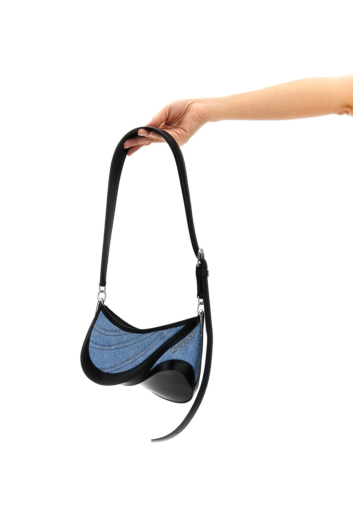 'small denim spiral curve 01' shoulder bag - 2