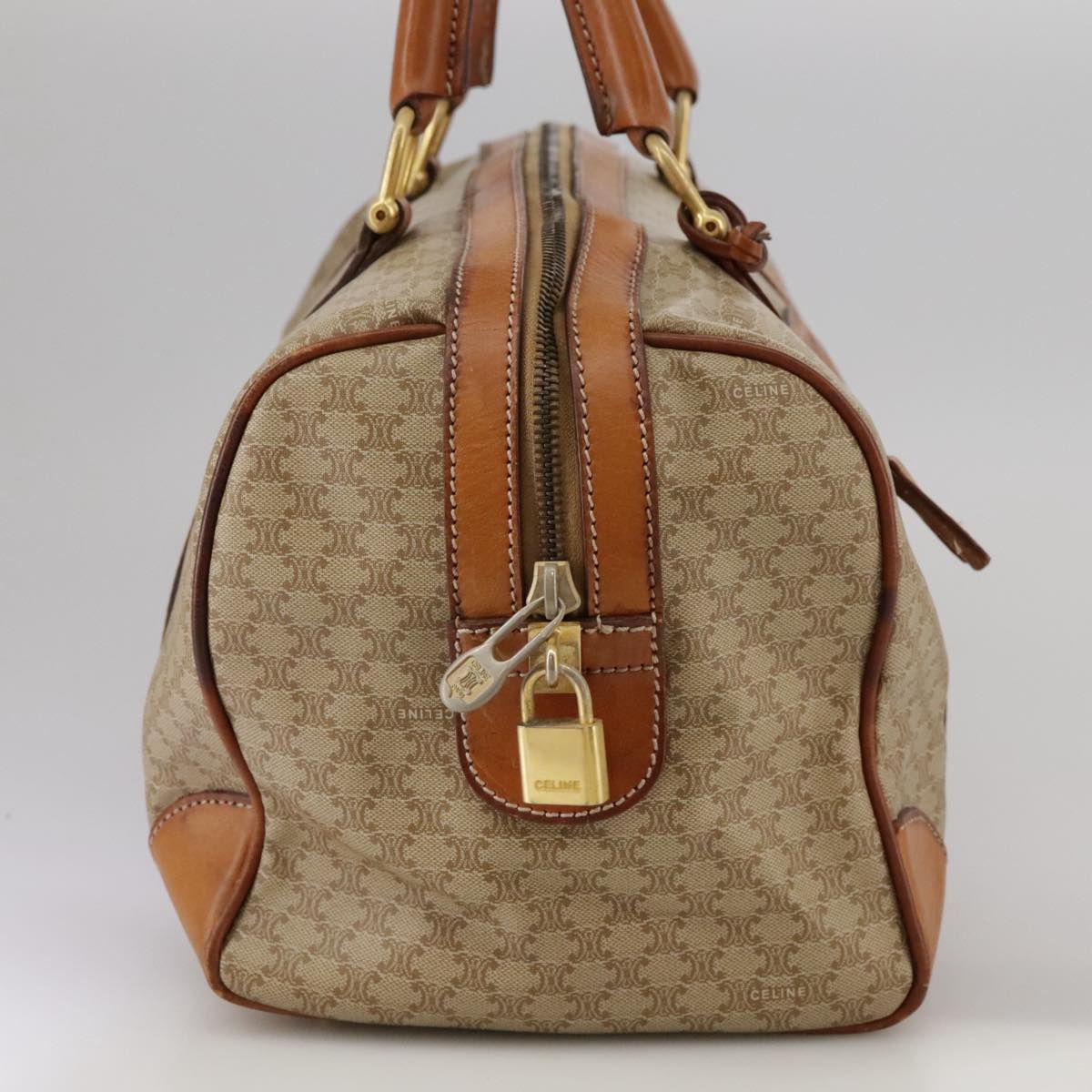 CELINE Macadam Canvas Hand Bag Beige - 5