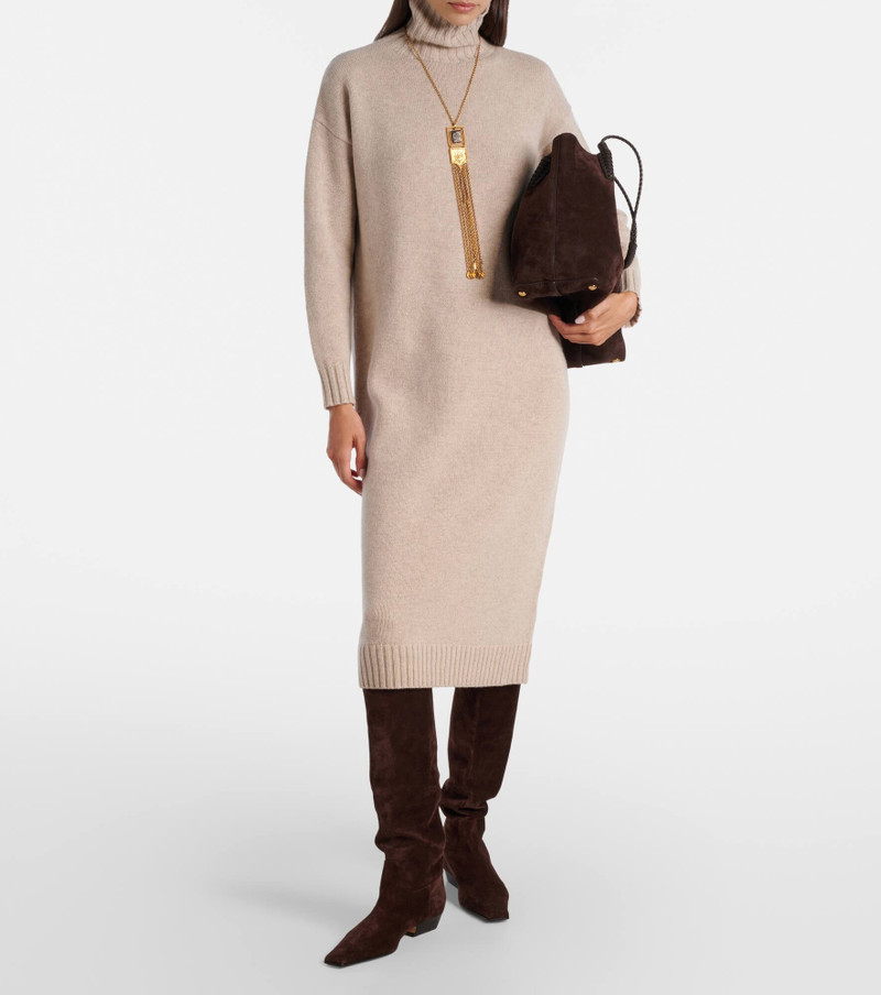 Max Mara Summer turtleneck cashmere midi dress outlook