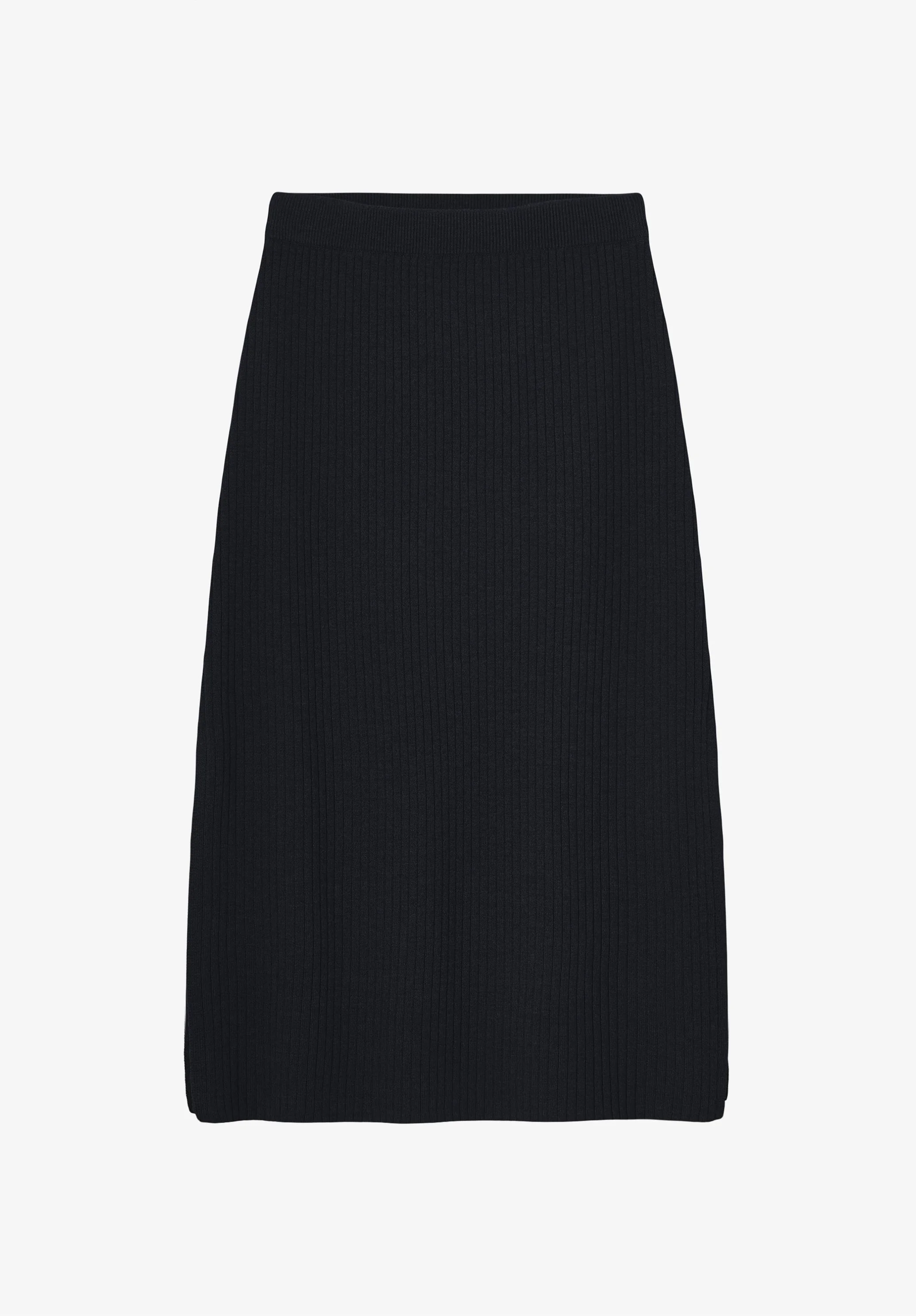 SKIRT - LONG NAVY BLUE MERINO WOOL SKIRT - 1