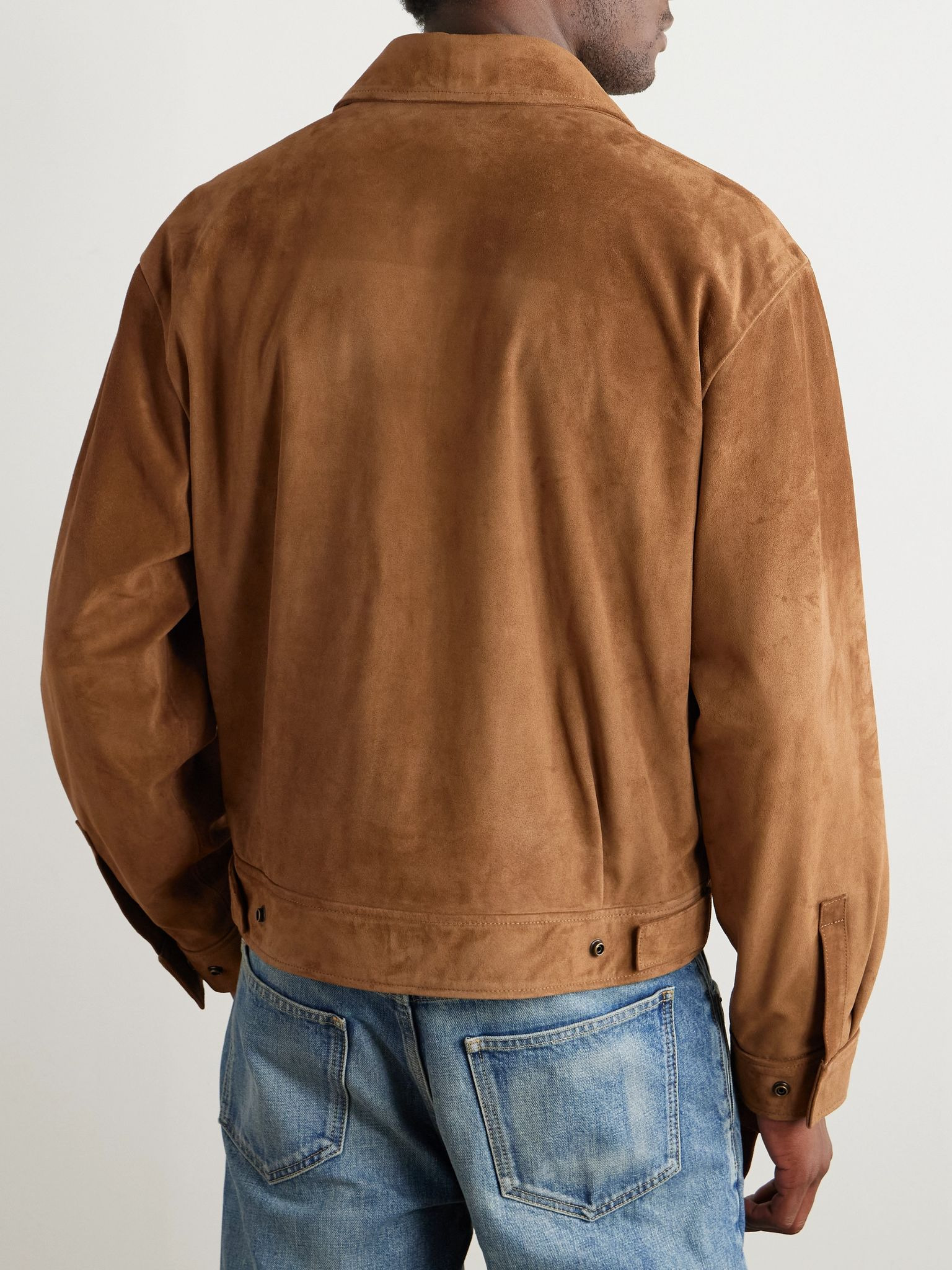 Majorca Suede Trucker Jacket Tan - 3