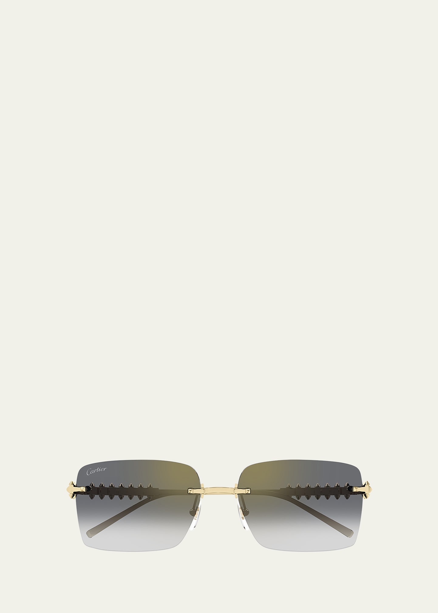 Rimless Metal Rectangle Sunglasses - 1