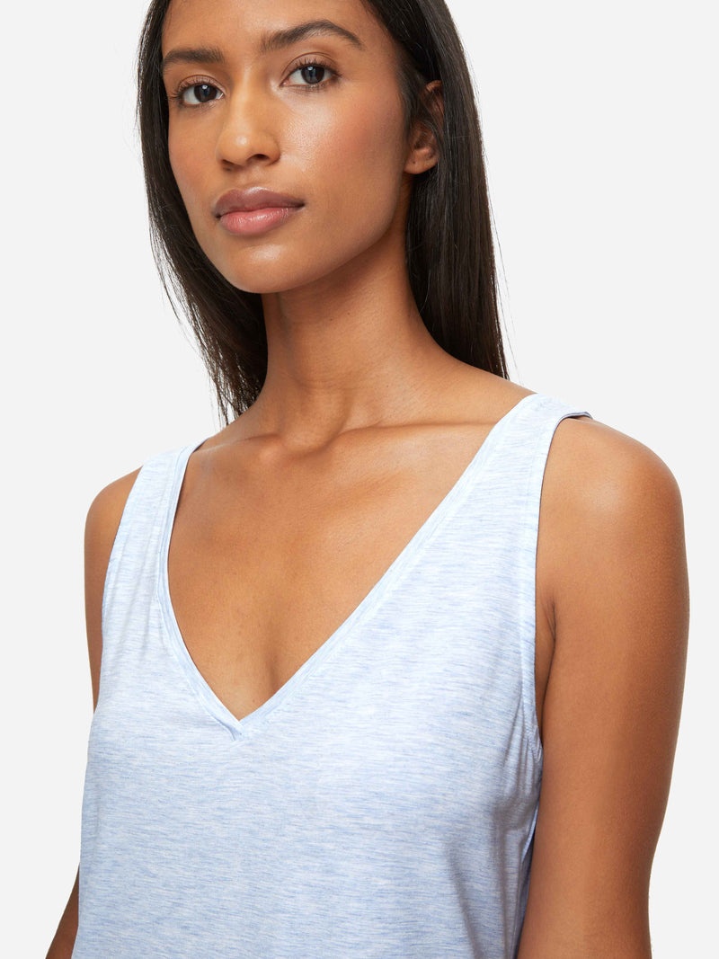 Women's Short Cami Pyjamas Ethan Micro Modal Stretch Blue Heather - 6
