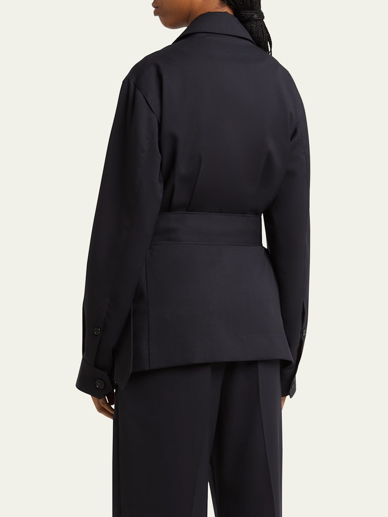 SETCHU Travel Self-Tie Wool Gabardine Safari Jacket outlook