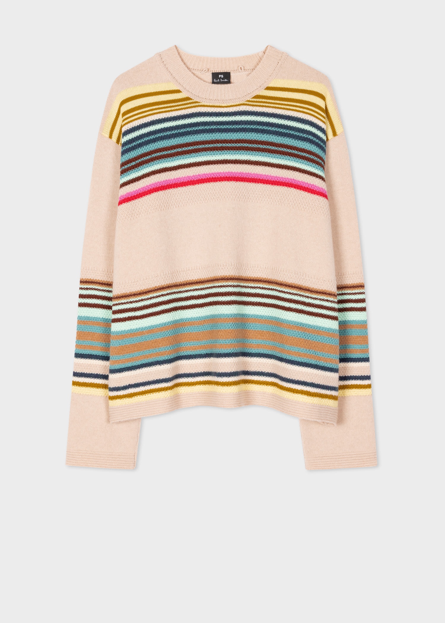 Wool-Blend Stripe Sweater with Matching Scarf - 2
