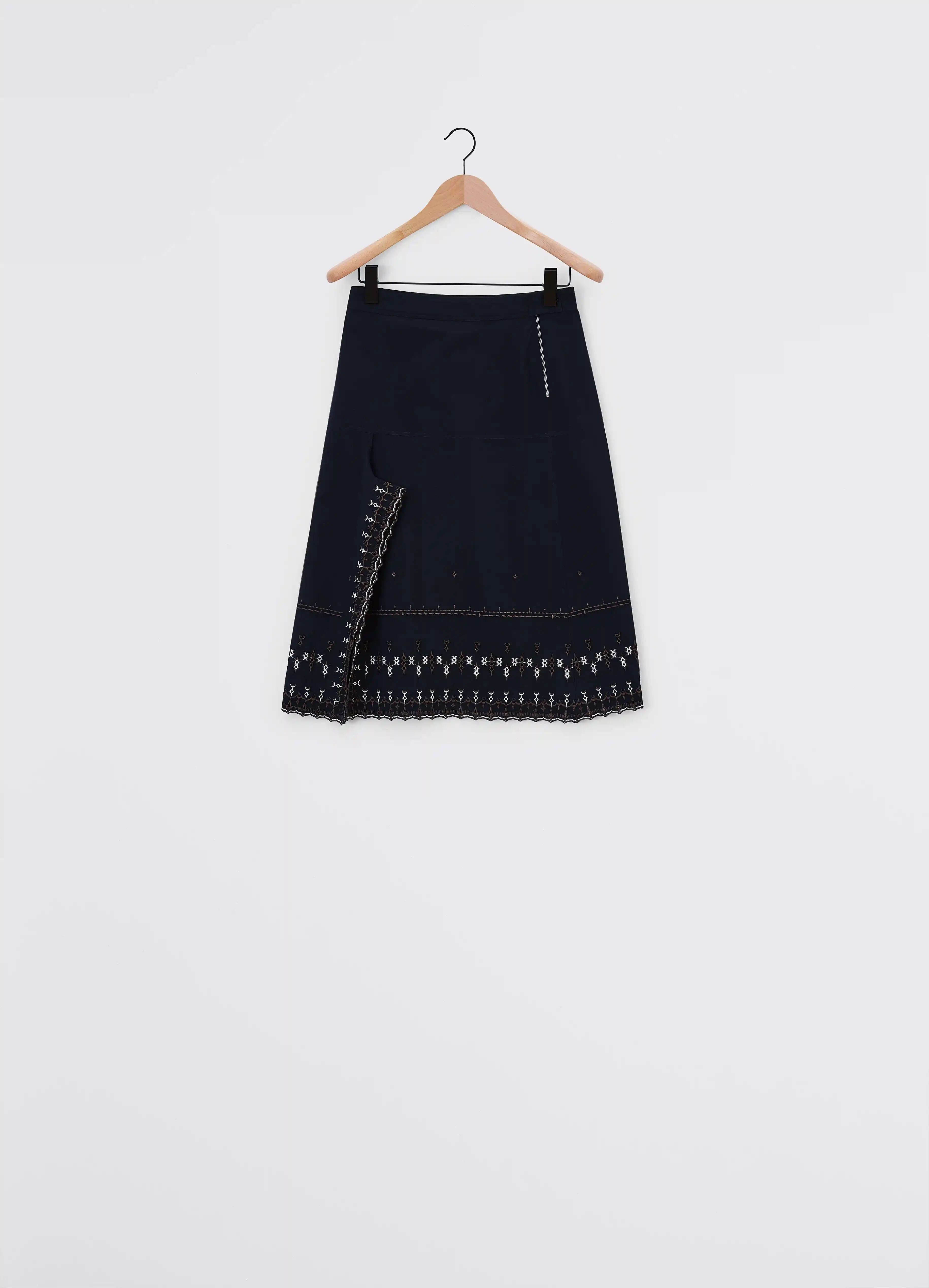EMBROIDERED SKIRT WITH SLIT - 1