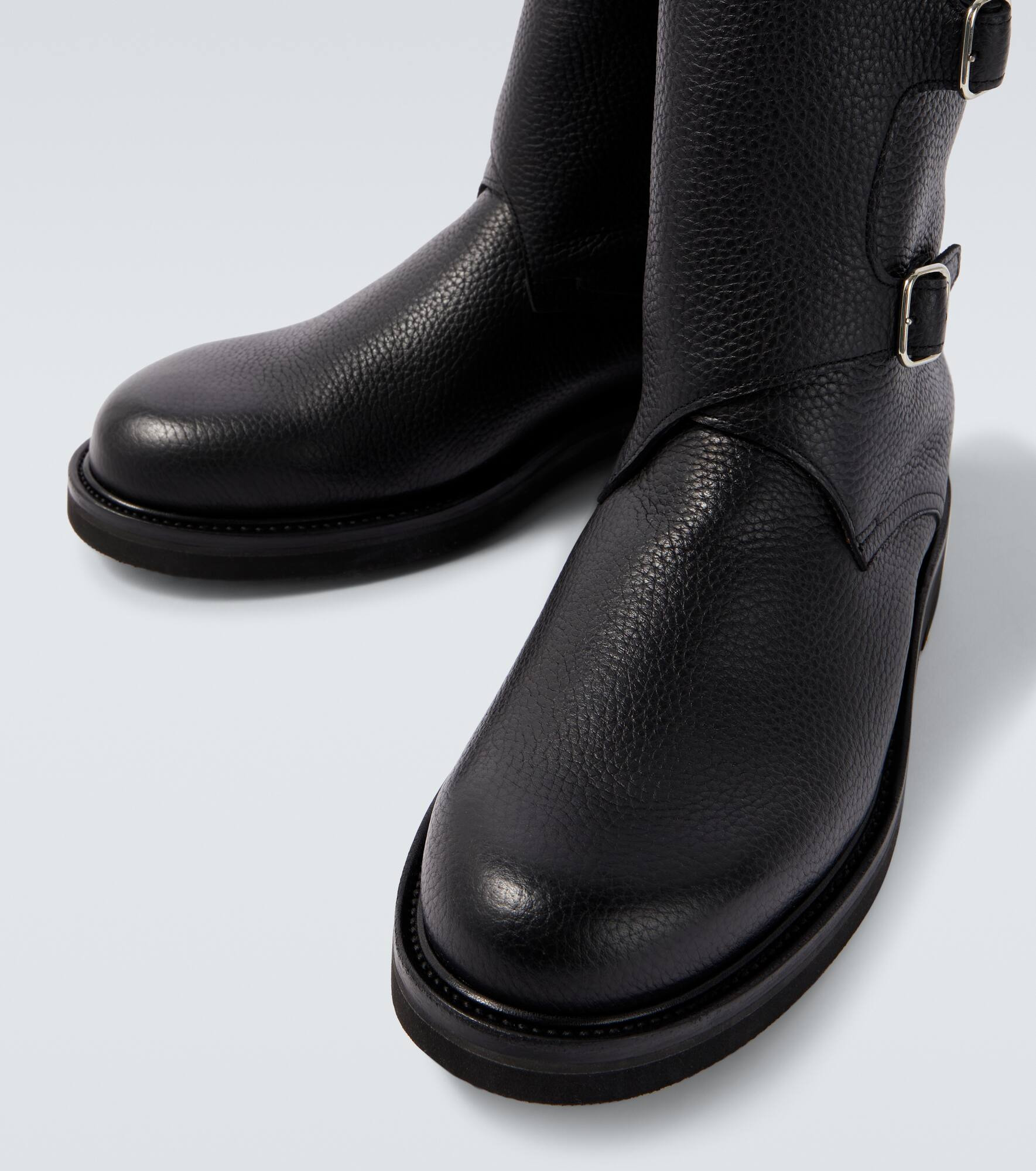 Leather biker boots - 3