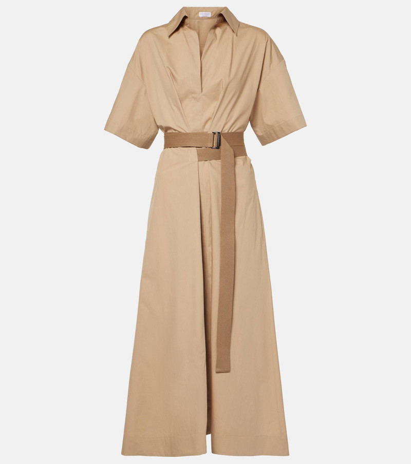 Belted cotton shirt dress - 1