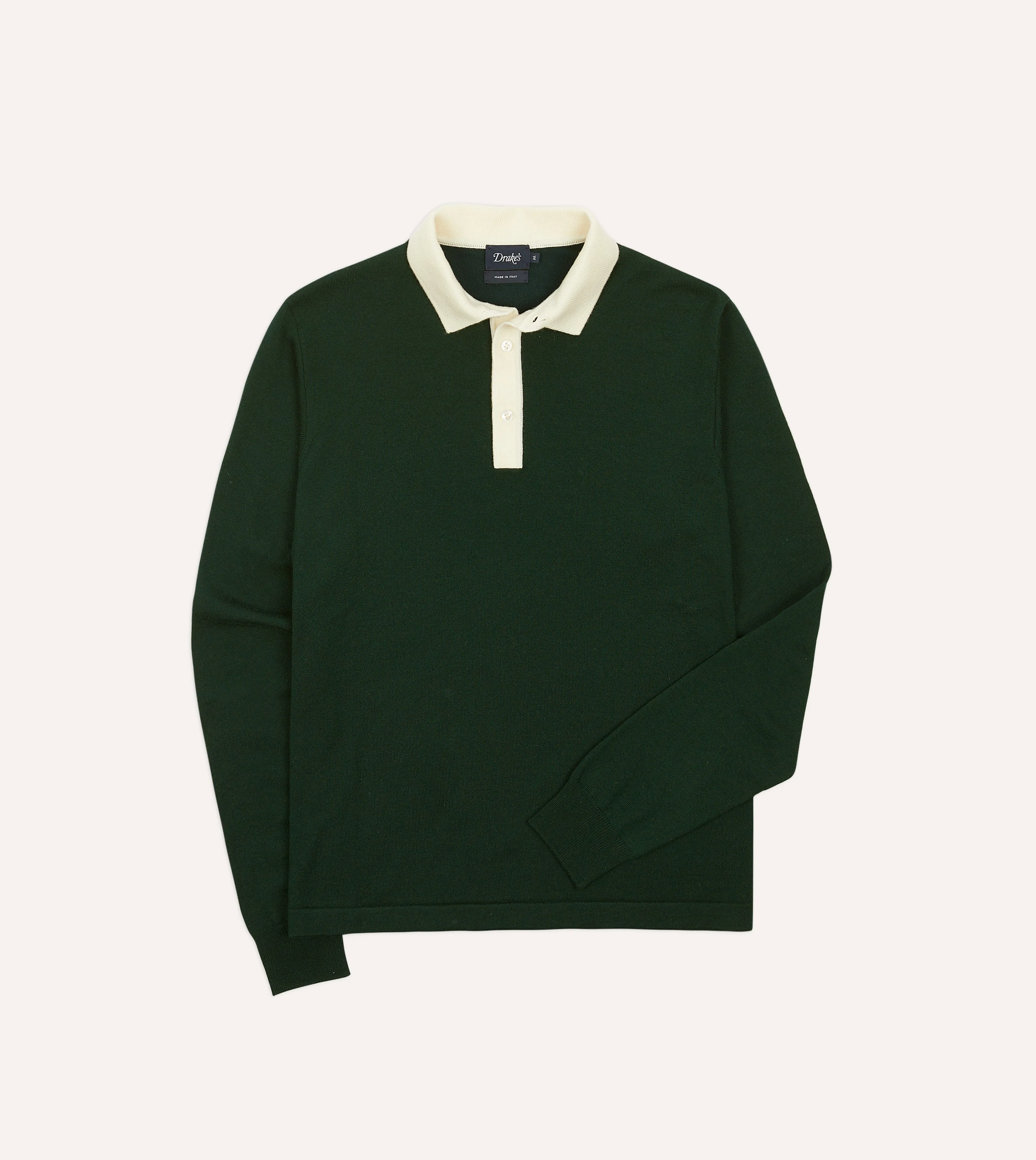 Green Merino Wool Knitted Rugby Shirt - 1