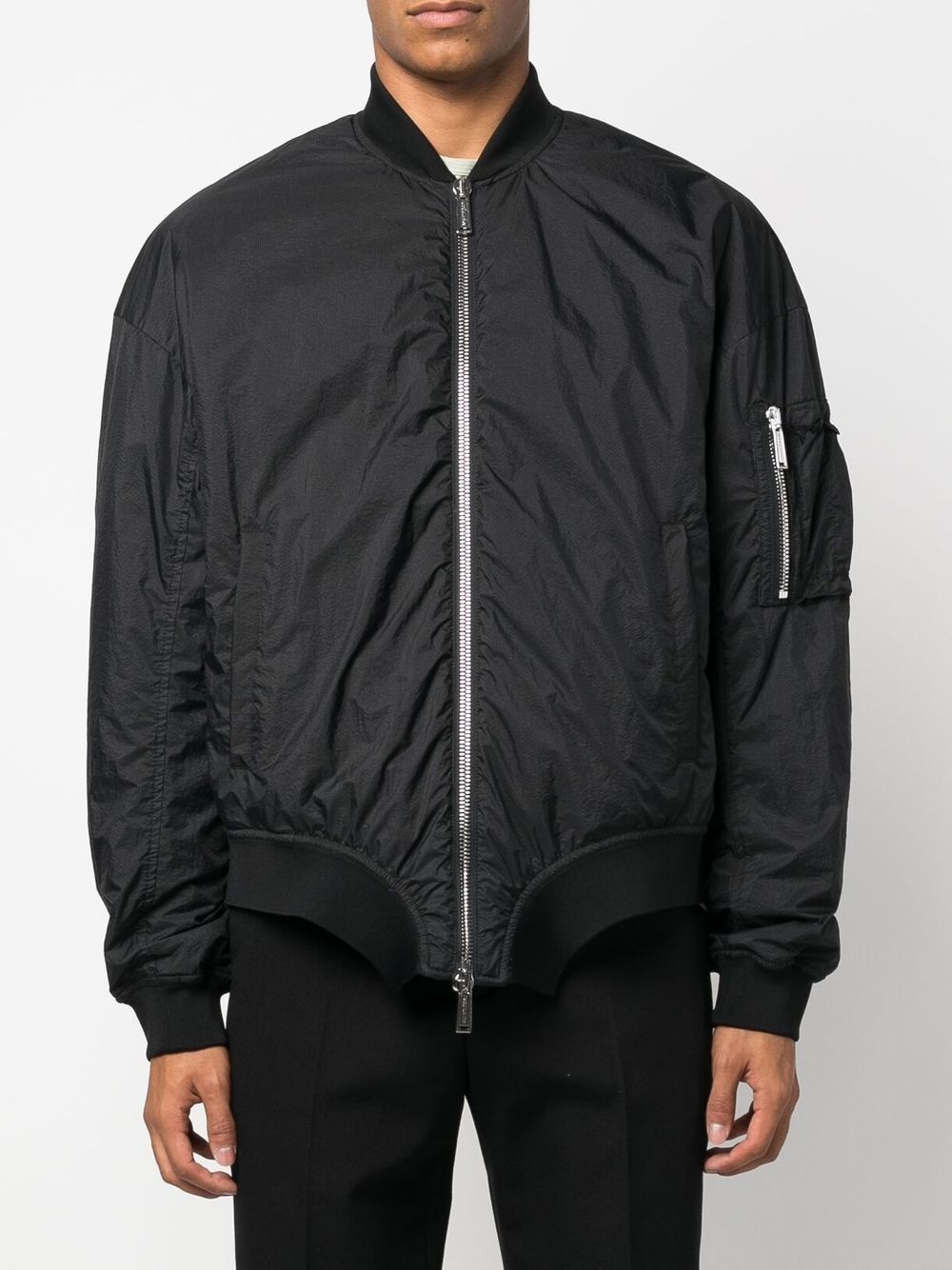 logo-print bomber jacket - 3