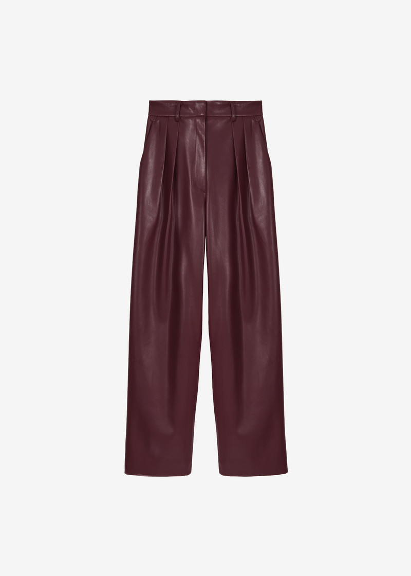 Helsinki Faux Leather Pants - Burgundy 1