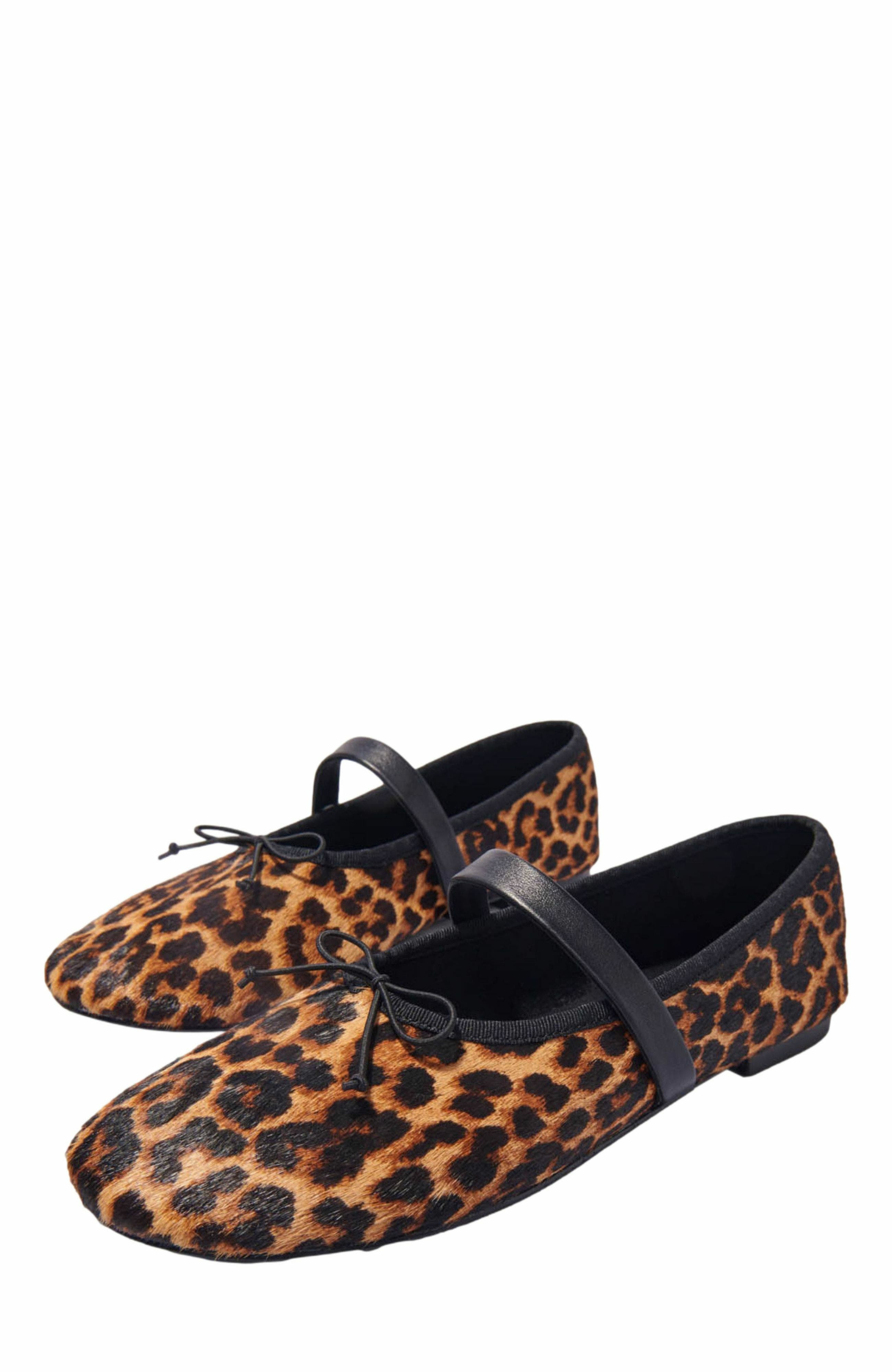 maje Leopard-effect leather ballet flats in Leopard Print at Nordstrom - 3