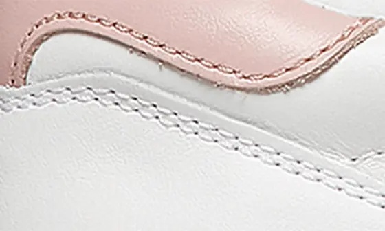 Courtside Sneaker in White/Pink Leather - 5