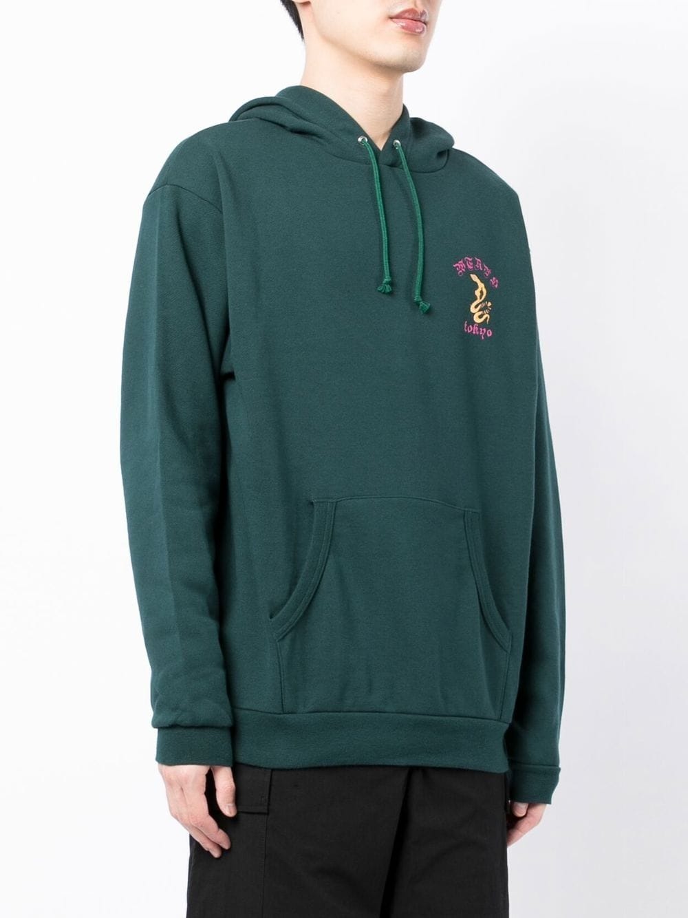 embroidered-logo pullover hoodie - 3