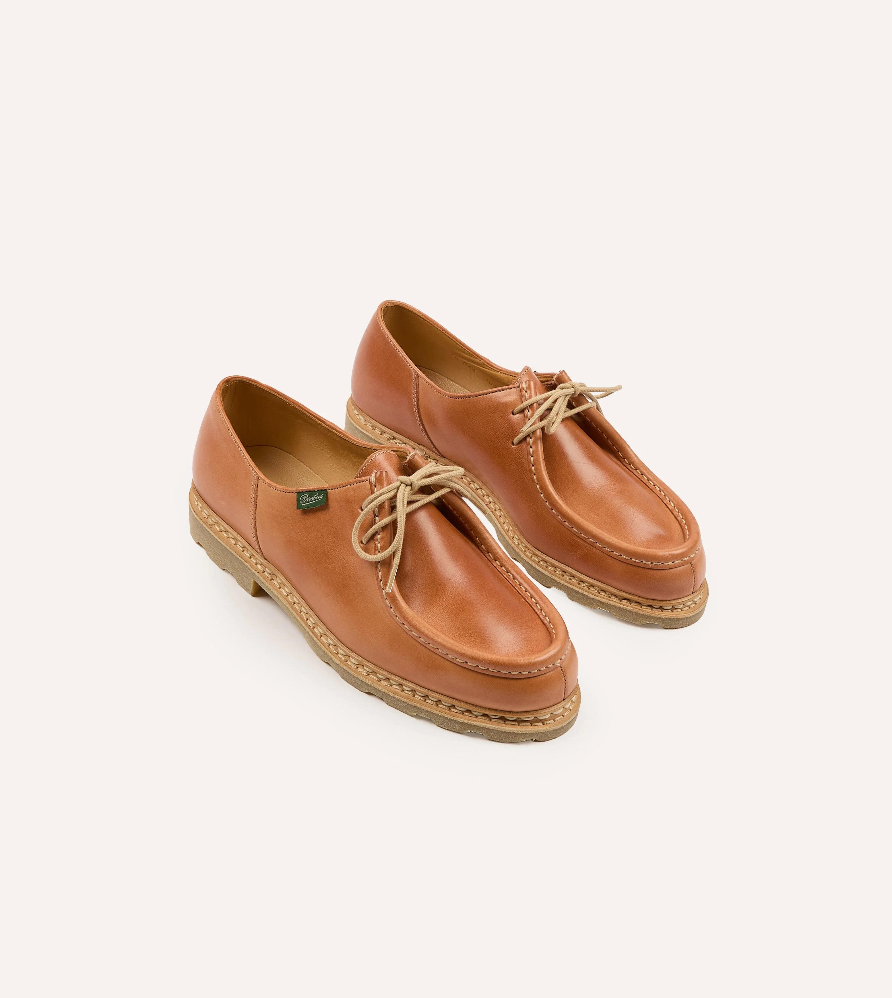 Paraboot Michael Camel Leather Derby Shoe - 1